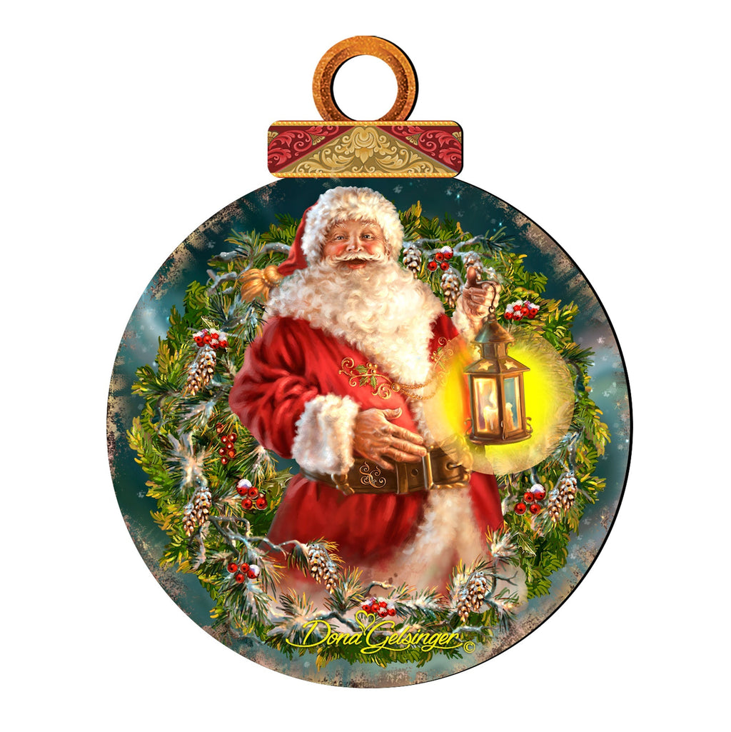Enchanted Ball Christmas Wreath Santa Door Decor by D. Gelsinger - Christmas Santa Snowman Decor - 8021051H-1003-4