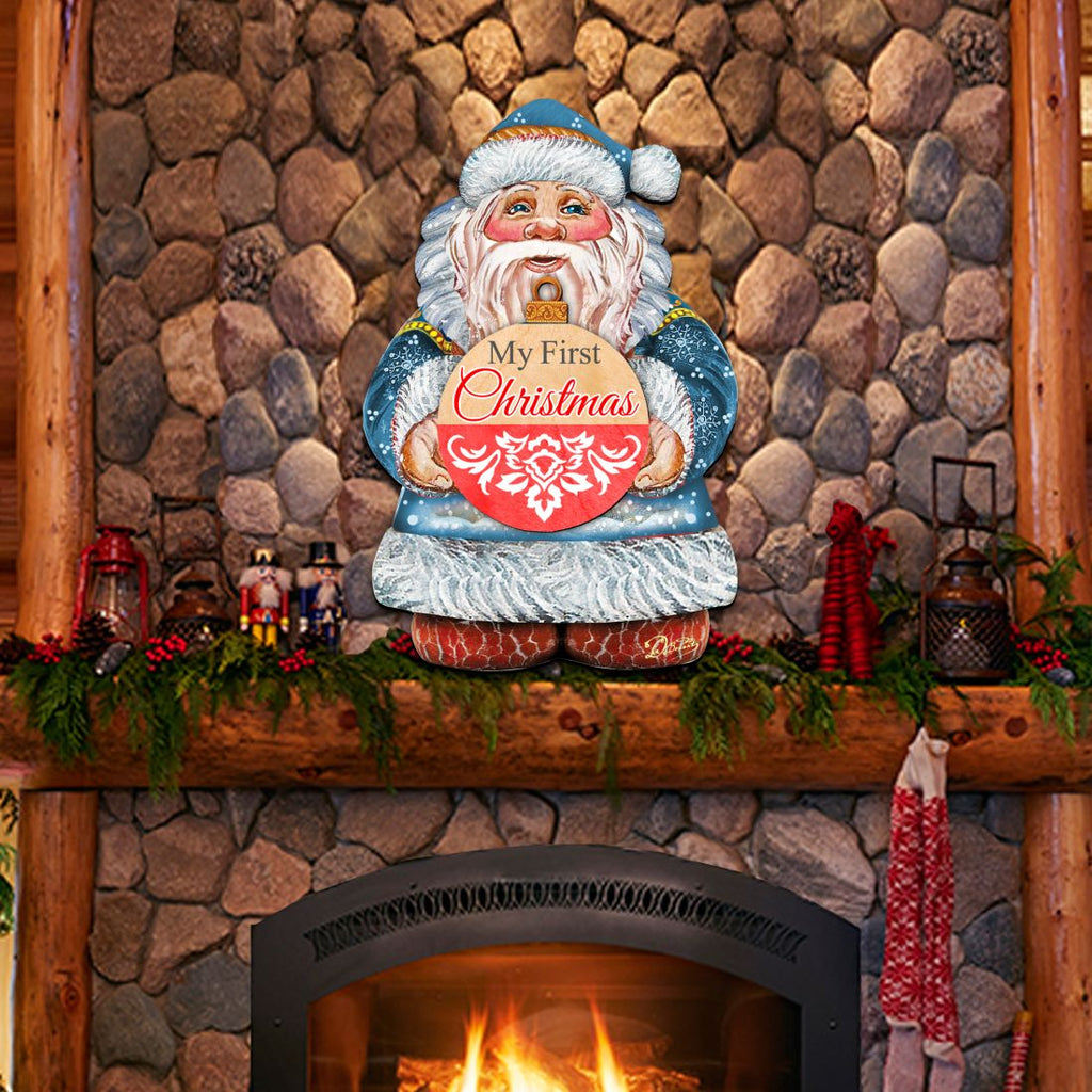 My First Christmas Door Decor by G. DeBrekht - Christmas Santa Snowman Decor - 8117810H-MFC-2