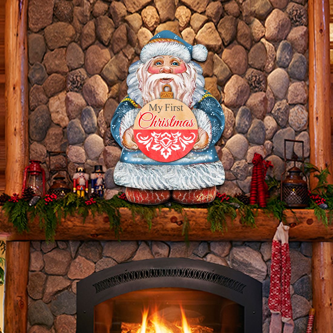 My First Christmas Door Decor by G. DeBrekht - Christmas Santa Snowman Decor - 8117810H-MFC-2