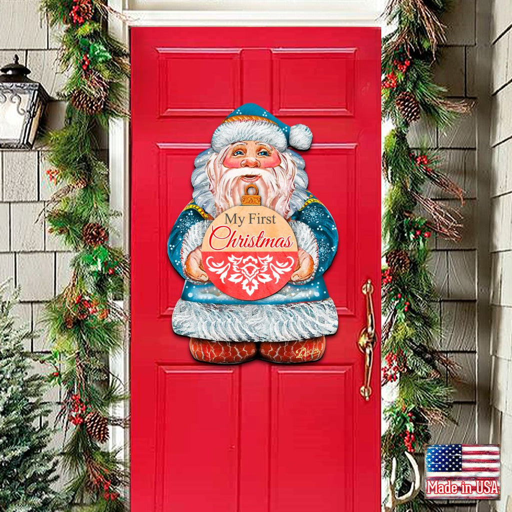 My First Christmas Door Decor by G. DeBrekht - Christmas Santa Snowman Decor - 8117810H-MFC-3