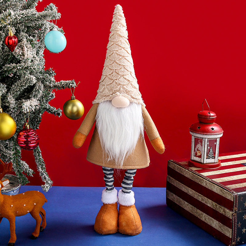 Retractable Leg Christmas Gnome Plush -0