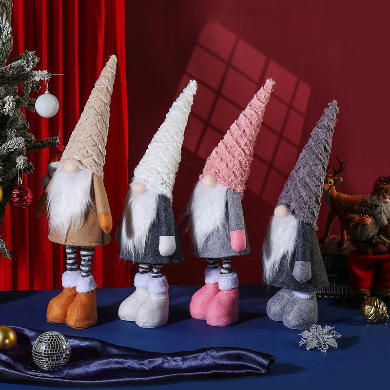 Retractable Leg Christmas Gnome Plush -2