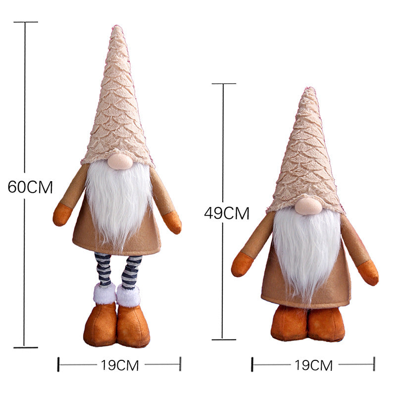 Retractable Leg Christmas Gnome Plush -4