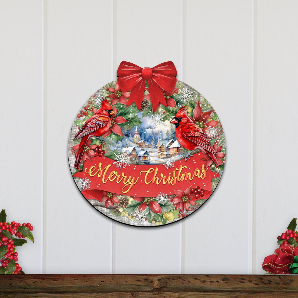 Merry Christmas Front Door Welcome Sign, Wooden Front Porch Decor by G. Debrekht Christmas Decor - 933121H-2