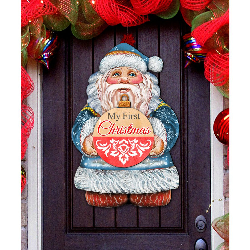 My First Christmas Door Decor by G. DeBrekht - Christmas Santa Snowman Decor - 8117810H-MFC-0
