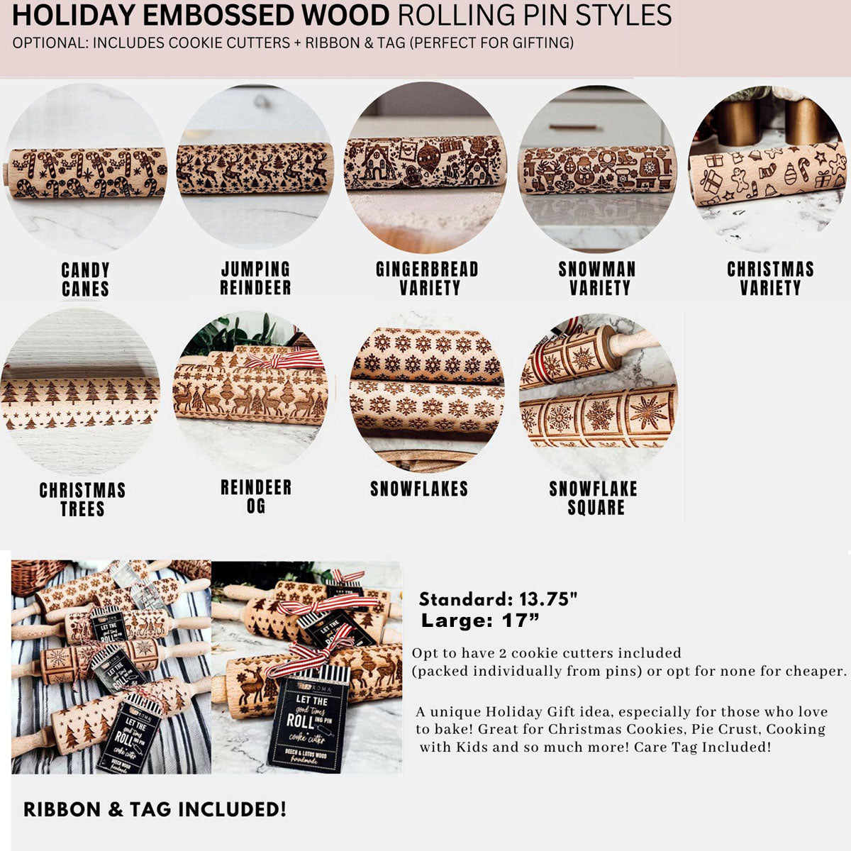 Christmas Rolling Pin Set | 10 Styles-2