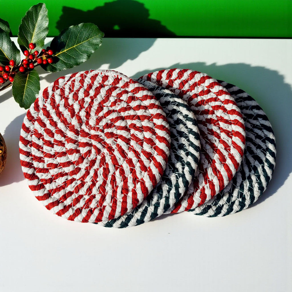 Candy Cane Coaster 4pk